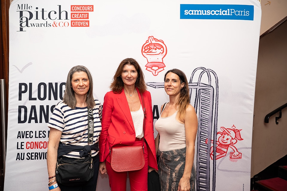 Cérémonie de remise de prix du concours créatif citoyen Mlle Pitch Awards & Co au Palais des Glaces de Paris le 2 juillet 2025 au profit du Samu Social de Paris.