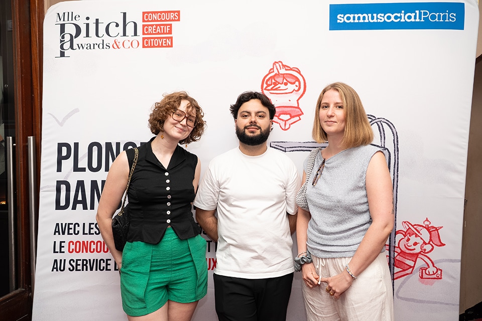 Cérémonie de remise de prix du concours créatif citoyen Mlle Pitch Awards & Co au Palais des Glaces de Paris le 2 juillet 2025 au profit du Samu Social de Paris.