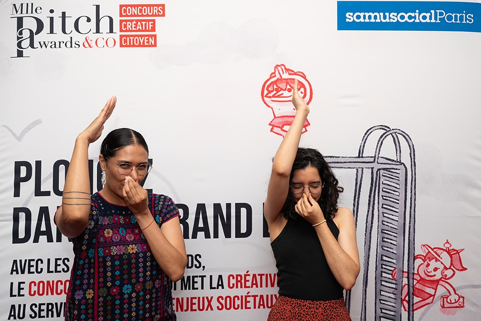 Cérémonie de remise de prix du concours créatif citoyen Mlle Pitch Awards & Co au Palais des Glaces de Paris le 2 juillet 2025 au profit du Samu Social de Paris.