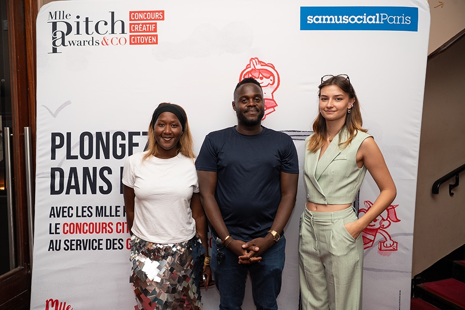 Cérémonie de remise de prix du concours créatif citoyen Mlle Pitch Awards & Co au Palais des Glaces de Paris le 2 juillet 2025 au profit du Samu Social de Paris.