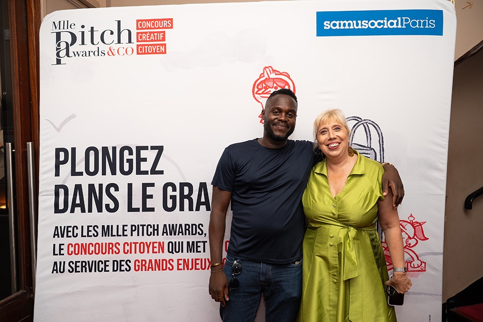 Cérémonie de remise de prix du concours créatif citoyen Mlle Pitch Awards & Co au Palais des Glaces de Paris le 2 juillet 2025 au profit du Samu Social de Paris.