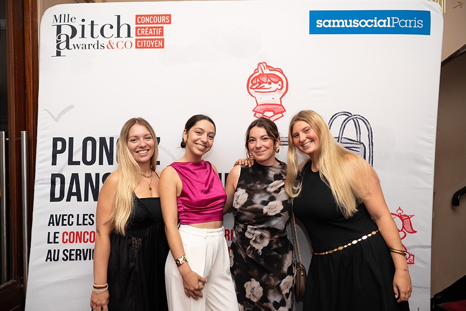 Cérémonie de remise de prix du concours créatif citoyen Mlle Pitch Awards & Co au Palais des Glaces de Paris le 2 juillet 2025 au profit du Samu Social de Paris.