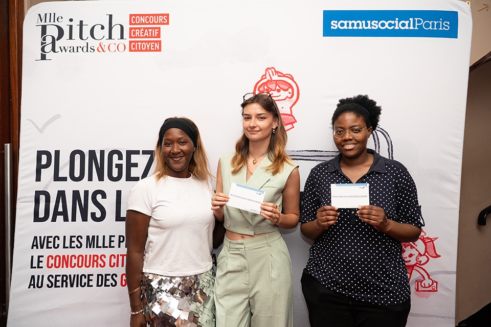 Cérémonie de remise de prix du concours créatif citoyen Mlle Pitch Awards & Co au Palais des Glaces de Paris le 2 juillet 2025 au profit du Samu Social de Paris.