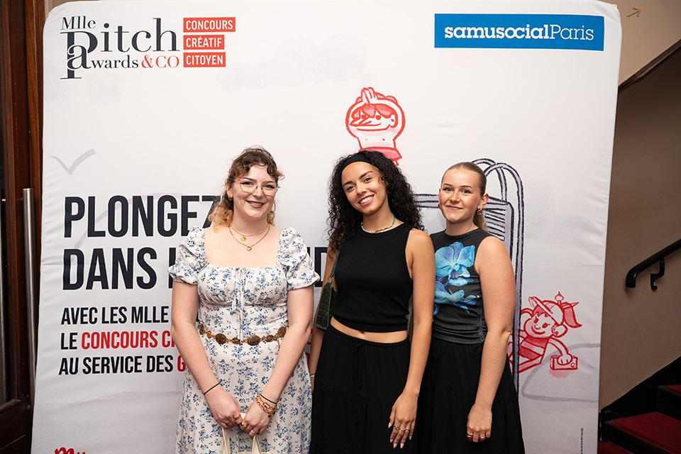 Cérémonie de remise de prix du concours créatif citoyen Mlle Pitch Awards & Co au Palais des Glaces de Paris le 2 juillet 2025 au profit du Samu Social de Paris.