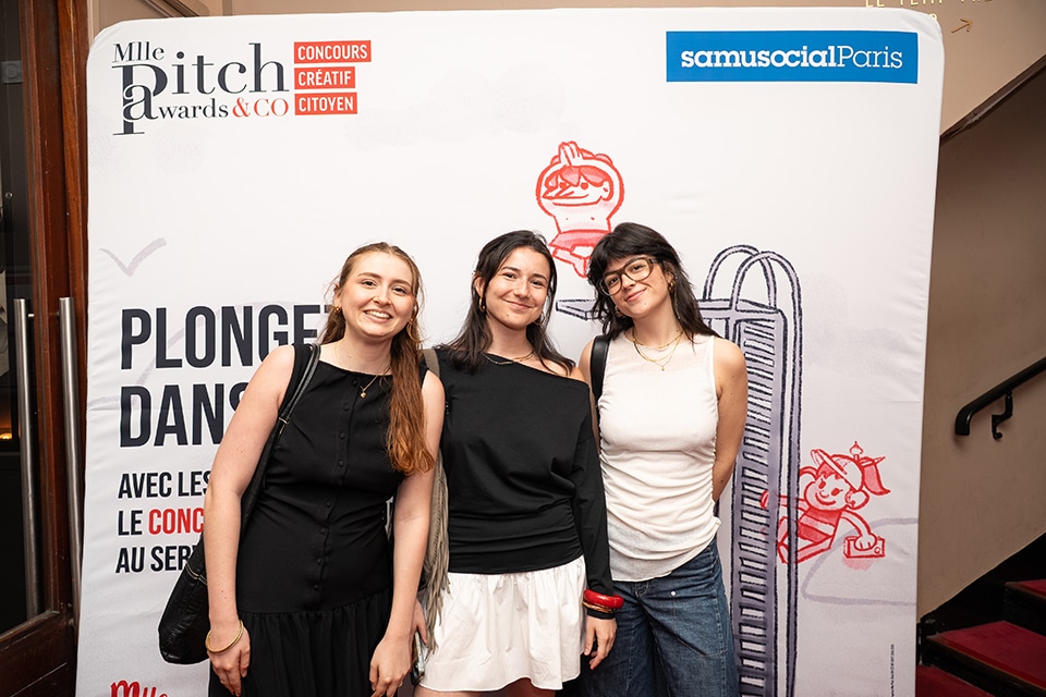 Cérémonie de remise de prix du concours créatif citoyen Mlle Pitch Awards & Co au Palais des Glaces de Paris le 2 juillet 2025 au profit du Samu Social de Paris.