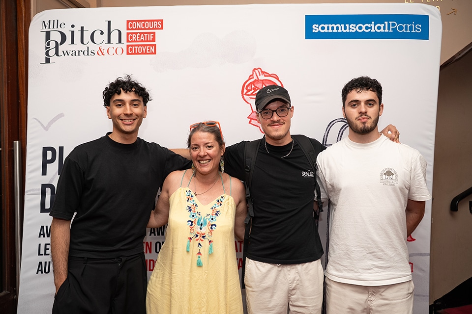 Cérémonie de remise de prix du concours créatif citoyen Mlle Pitch Awards & Co au Palais des Glaces de Paris le 2 juillet 2025 au profit du Samu Social de Paris.