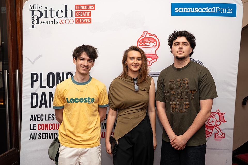 Cérémonie de remise de prix du concours créatif citoyen Mlle Pitch Awards & Co au Palais des Glaces de Paris le 2 juillet 2025 au profit du Samu Social de Paris.