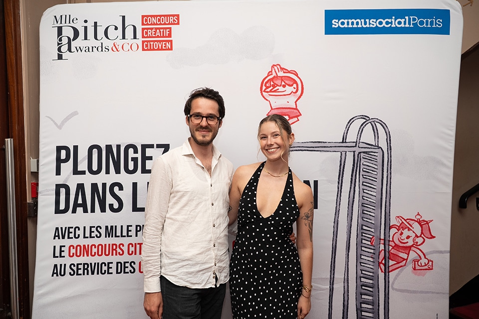 Cérémonie de remise de prix du concours créatif citoyen Mlle Pitch Awards & Co au Palais des Glaces de Paris le 2 juillet 2025 au profit du Samu Social de Paris.