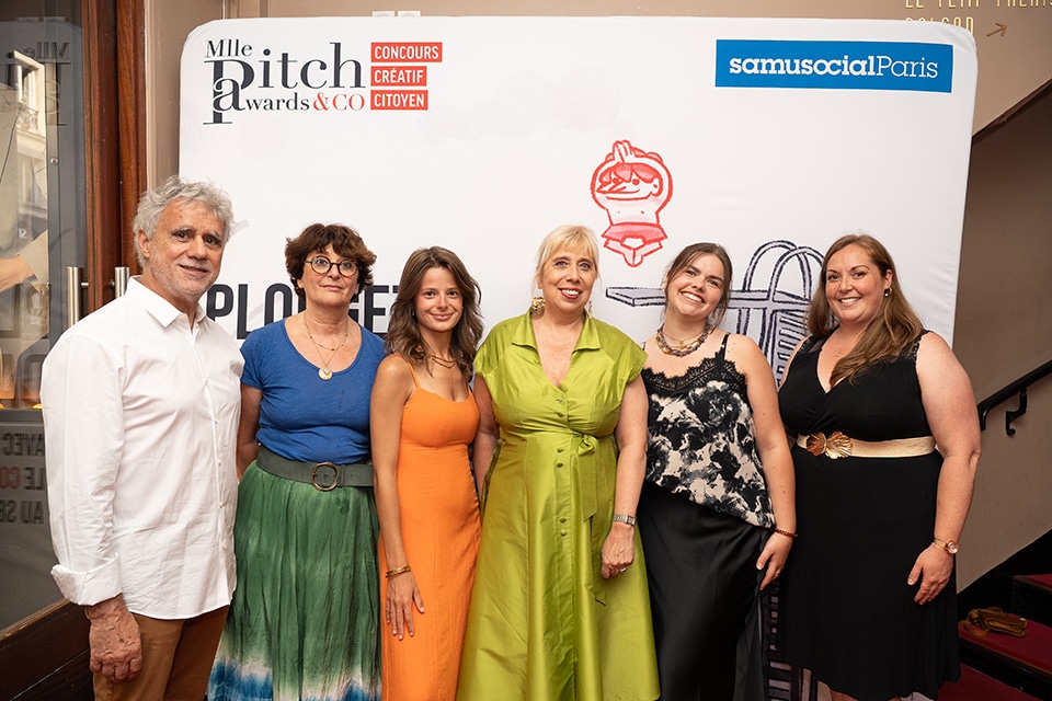 Cérémonie de remise de prix du concours créatif citoyen Mlle Pitch Awards & Co au Palais des Glaces de Paris le 2 juillet 2025 au profit du Samu Social de Paris.