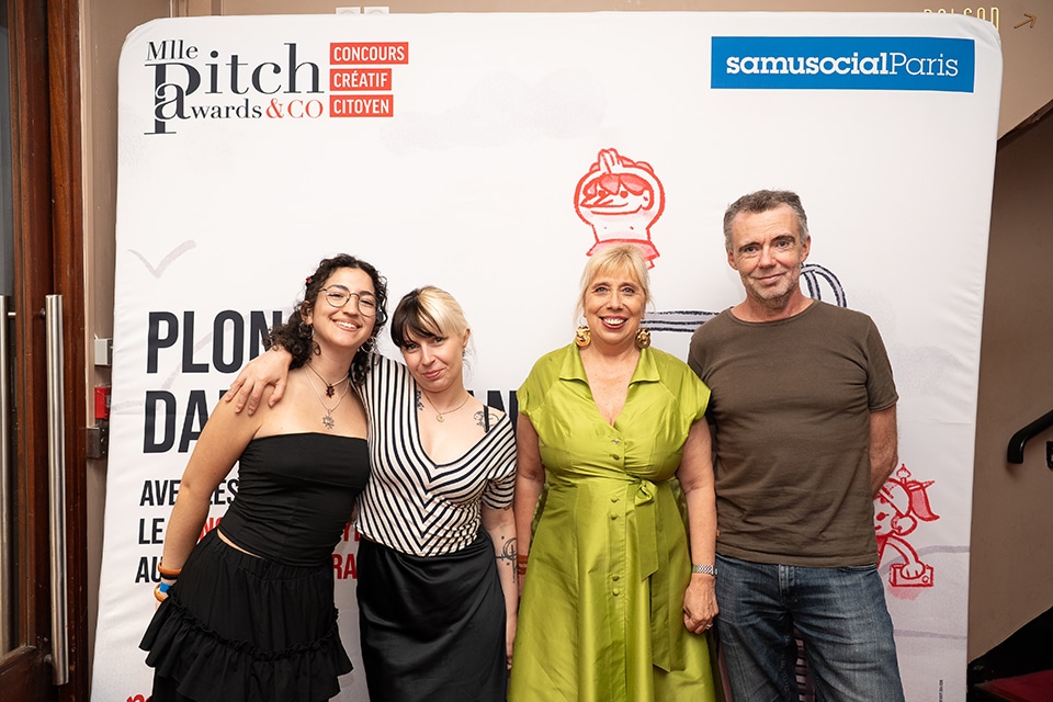 Cérémonie de remise de prix du concours créatif citoyen Mlle Pitch Awards & Co au Palais des Glaces de Paris le 2 juillet 2025 au profit du Samu Social de Paris.