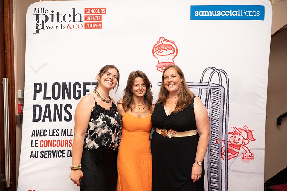 Cérémonie de remise de prix du concours créatif citoyen Mlle Pitch Awards & Co au Palais des Glaces de Paris le 2 juillet 2025 au profit du Samu Social de Paris.