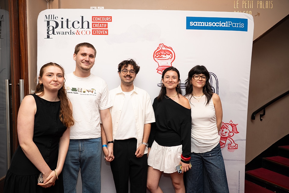 Cérémonie de remise de prix du concours créatif citoyen Mlle Pitch Awards & Co au Palais des Glaces de Paris le 2 juillet 2025 au profit du Samu Social de Paris.