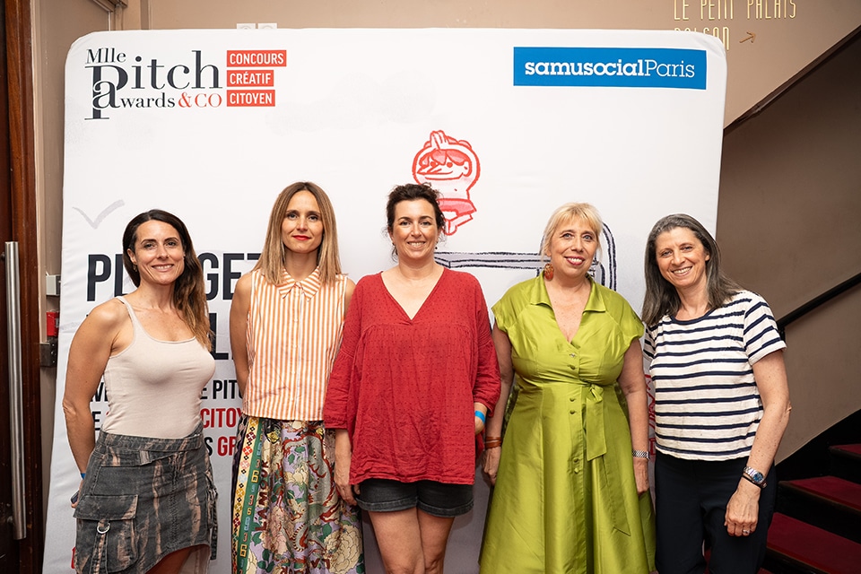 Cérémonie de remise de prix du concours créatif citoyen Mlle Pitch Awards & Co au Palais des Glaces de Paris le 2 juillet 2025 au profit du Samu Social de Paris.