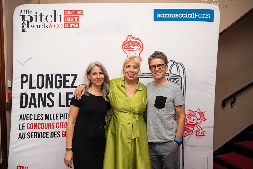 Cérémonie de remise de prix du concours créatif citoyen Mlle Pitch Awards & Co au Palais des Glaces de Paris le 2 juillet 2025 au profit du Samu Social de Paris.