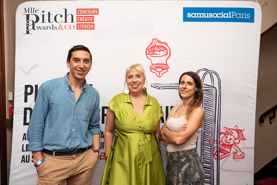 Cérémonie de remise de prix du concours créatif citoyen Mlle Pitch Awards & Co au Palais des Glaces de Paris le 2 juillet 2025 au profit du Samu Social de Paris.