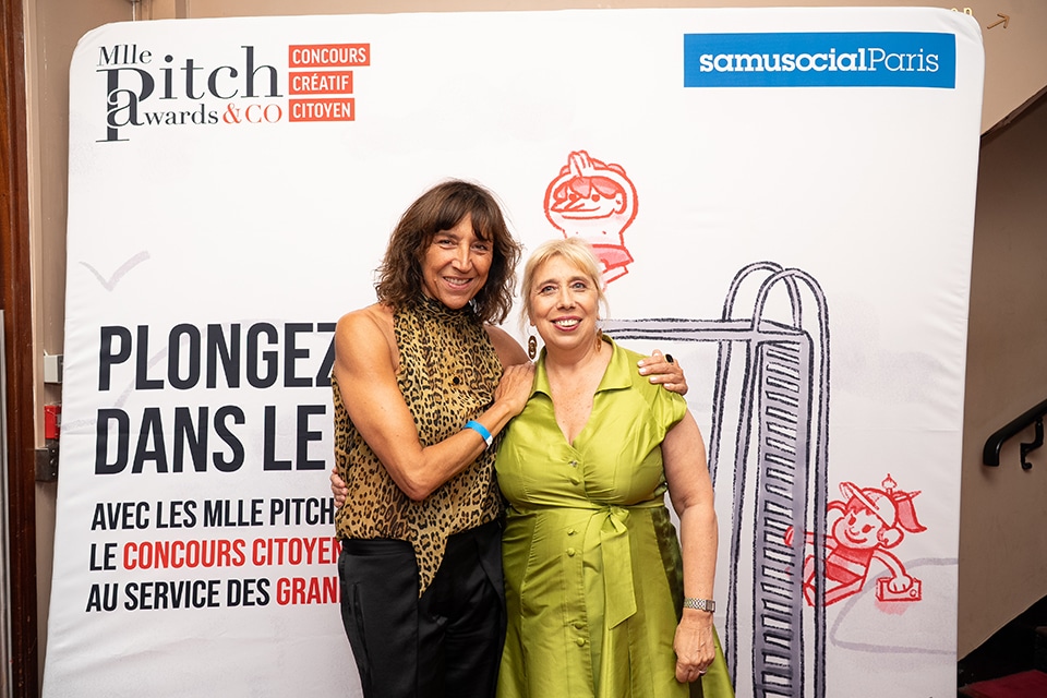 Cérémonie de remise de prix du concours créatif citoyen Mlle Pitch Awards & Co au Palais des Glaces de Paris le 2 juillet 2025 au profit du Samu Social de Paris.
