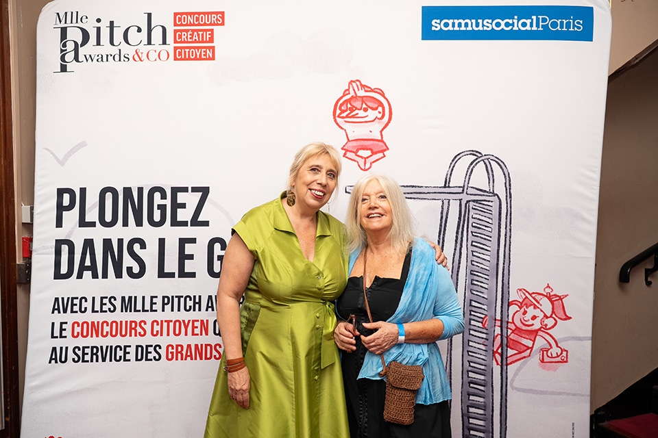 Cérémonie de remise de prix du concours créatif citoyen Mlle Pitch Awards & Co au Palais des Glaces de Paris le 2 juillet 2025 au profit du Samu Social de Paris.