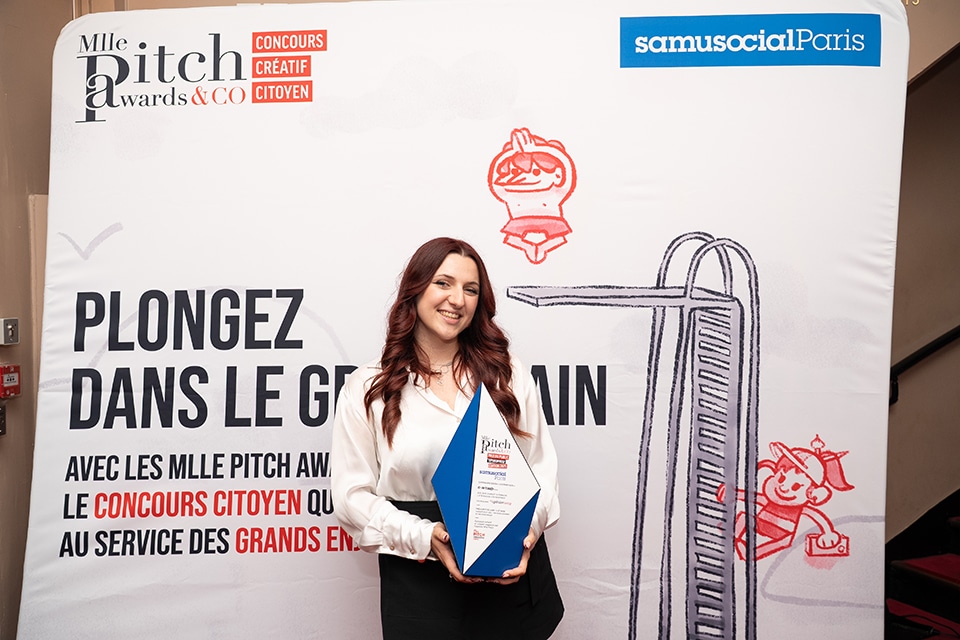 Cérémonie de remise de prix du concours créatif citoyen Mlle Pitch Awards & Co au Palais des Glaces de Paris le 2 juillet 2025 au profit du Samu Social de Paris.