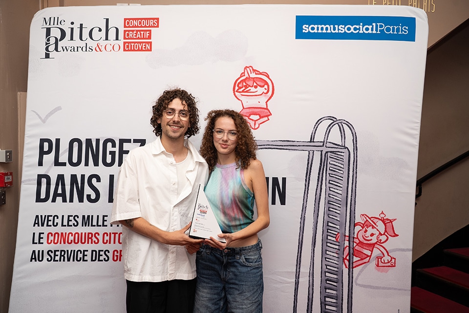 Cérémonie de remise de prix du concours créatif citoyen Mlle Pitch Awards & Co au Palais des Glaces de Paris le 2 juillet 2025 au profit du Samu Social de Paris.