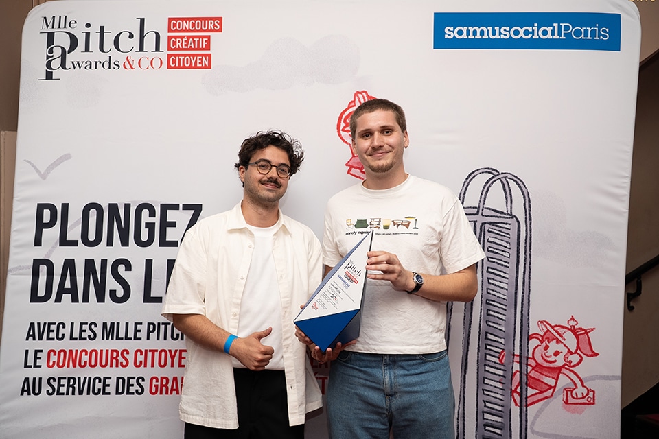 Cérémonie de remise de prix du concours créatif citoyen Mlle Pitch Awards & Co au Palais des Glaces de Paris le 2 juillet 2025 au profit du Samu Social de Paris.