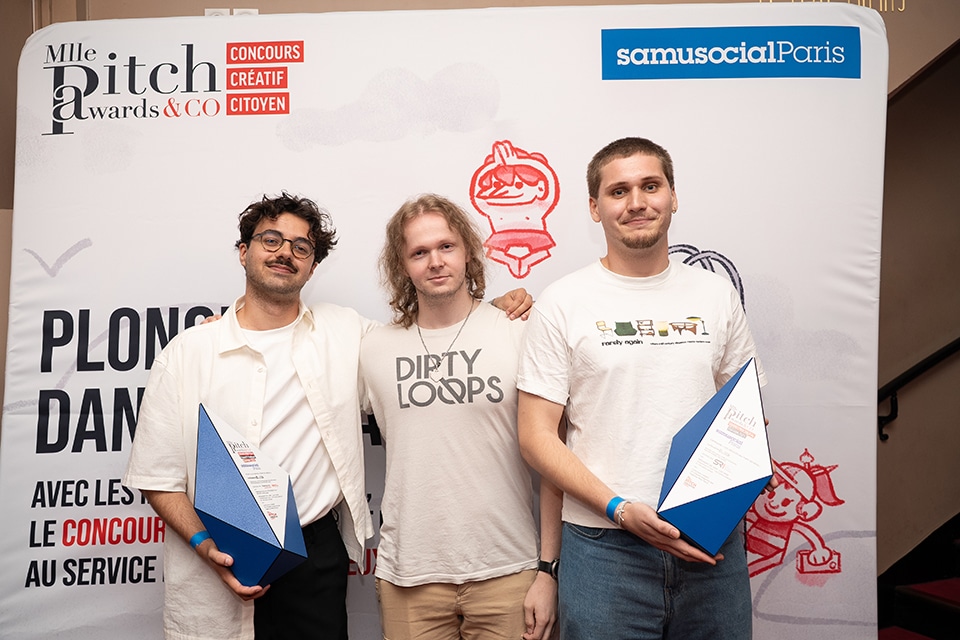 Cérémonie de remise de prix du concours créatif citoyen Mlle Pitch Awards & Co au Palais des Glaces de Paris le 2 juillet 2025 au profit du Samu Social de Paris.