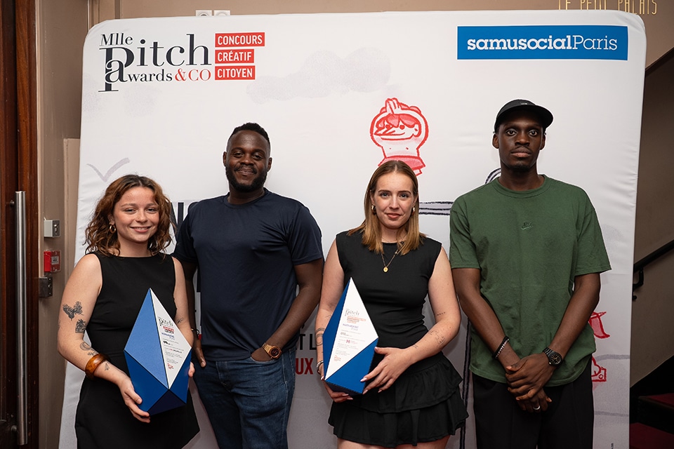 Cérémonie de remise de prix du concours créatif citoyen Mlle Pitch Awards & Co au Palais des Glaces de Paris le 2 juillet 2025 au profit du Samu Social de Paris.