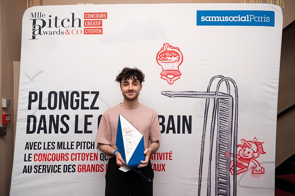 Cérémonie de remise de prix du concours créatif citoyen Mlle Pitch Awards & Co au Palais des Glaces de Paris le 2 juillet 2025 au profit du Samu Social de Paris.